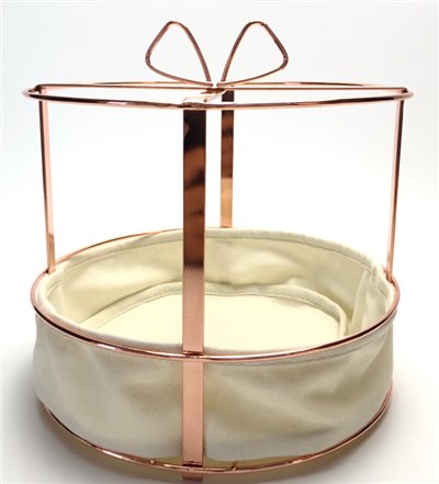 玫瑰金線條蝴蝶結展示籃 (訂製品)