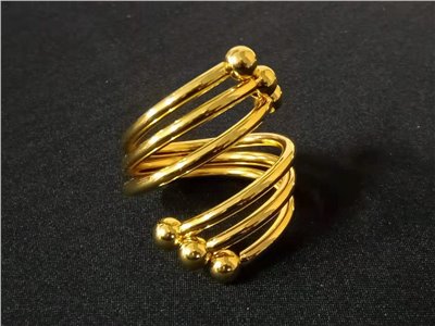 金色雙螺旋型口布環   