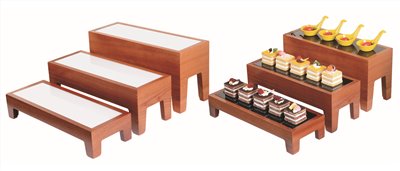 實木長方凳形展示台