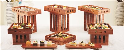 木作圓條孔方形多功能展示架  