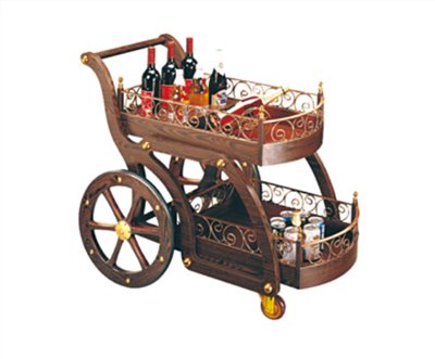 古典式木酒水服務車   