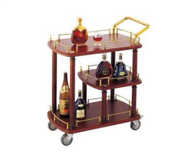 豪華木三層酒水服務車    
