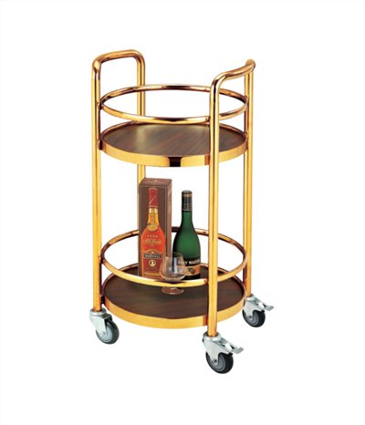 鈦金圓型酒水車   
