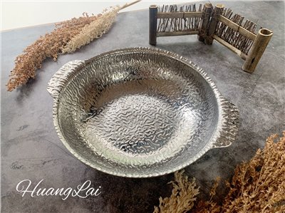 S.T三層鋼工藝波浪紋雙耳鍋