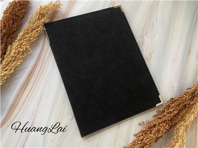 (黑)麂皮S.T雙夾式目錄本(A4紙張)