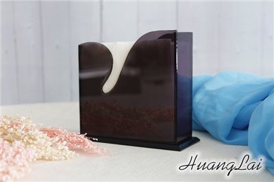 透黑海浪紙巾架 