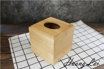 竹製方型面紙盒 