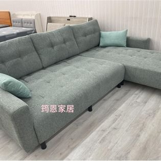 杜拜絨刷毛布設計款L型沙發/沙發床