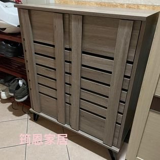 工業風柵欄式透氣門板高腳鞋櫃