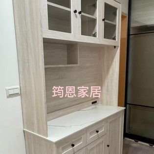 鄉村風高腳岩板4尺餐櫃全組