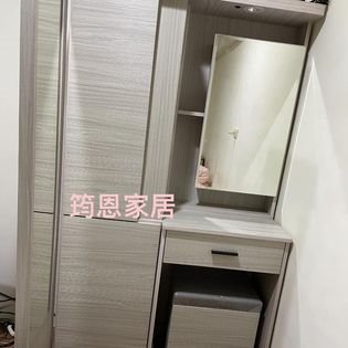 白栓全身側拉鏡3.2尺超多收納化妝台