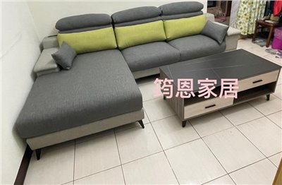 天絲涼感耐磨貓抓布L型貴妃式沙發