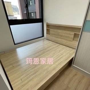 抽+側掀5尺床底+書架式簡約床頭板