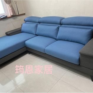 天絲涼感耐磨貓抓布L型貴妃式沙發
