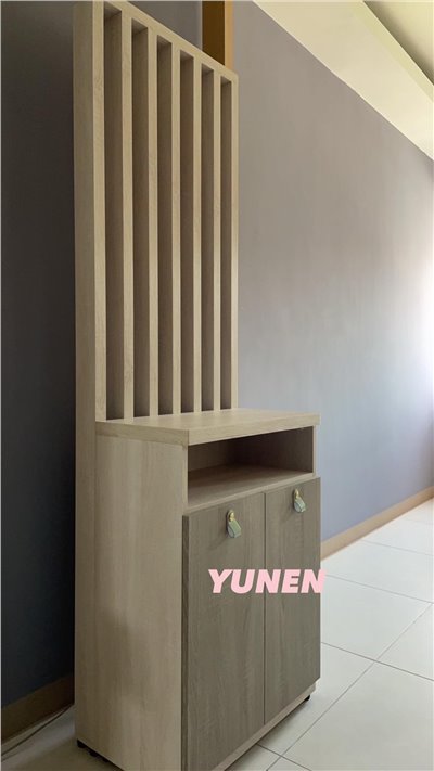 雙色北歐2尺格柵屏風置物櫃