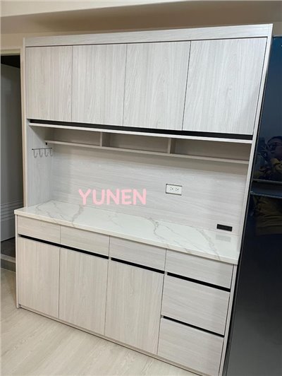 蘿莉淺白木紋5.3尺餐櫃全組