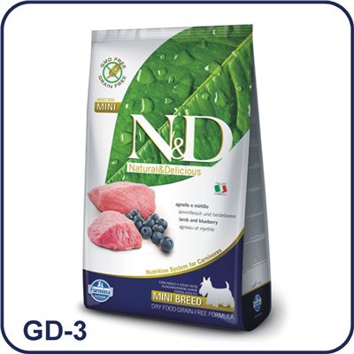【Famina法米納】GD-3 天然無穀糧-挑嘴成犬小顆粒(羊肉、藍莓)（2.5kg）