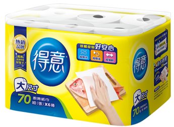 得意廚房紙巾 70張*6捲*8袋