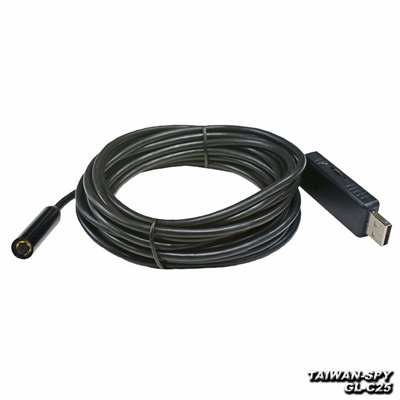 GL-C25 USB工業級內視鏡｜5.5mm / 8.5mm蛇管攝影機｜5米高清管道檢測鏡｜6顆LED可調光｜PC電腦專用