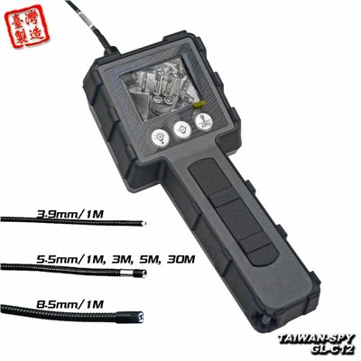 GL-C12 工業內視鏡 3.9mm / 5.5mm / 8.5mm｜管道檢測蛇管攝影機｜2.4 吋螢幕｜1M / 3M / 5M 防水耐油耐壓