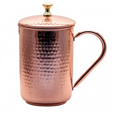 isha 純銅打造 (Hammered copper) 1500 ml水杯,有杯蓋子 0601063
