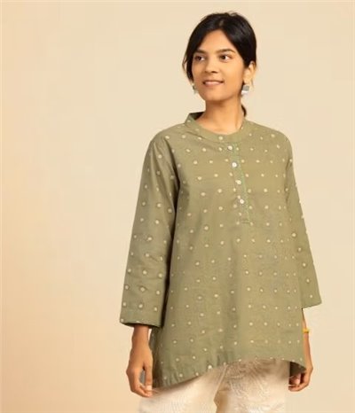 女士舒適寬鬆上衣 ( Tunic) - 淡綠 0202717