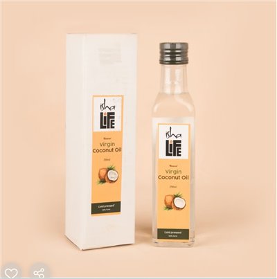 isha 初榨椰子油，傳統冷壓，無添加劑和防腐劑（250 毫升）