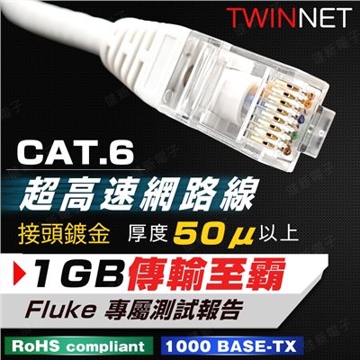 TWINNET Cat.6 高速網路線 1米~20米  附測試報告 台灣製造