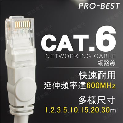 PRO-BEST網路線CAT.6 1米~30米 含接頭 鍍金
