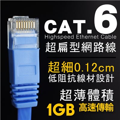 SCE CAT.6 扁平高速網路線 1米~30米
