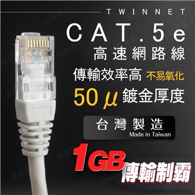 Twinnet CAT.5e 高速網路線 1米~30米 附測試報告