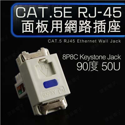 CAT.5e 面板用(含打線上蓋)資訊卡座