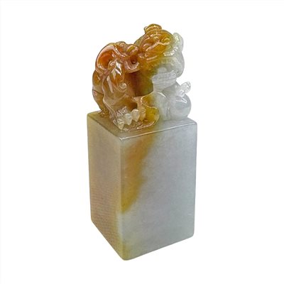 翡翠瑞金貔貅方印