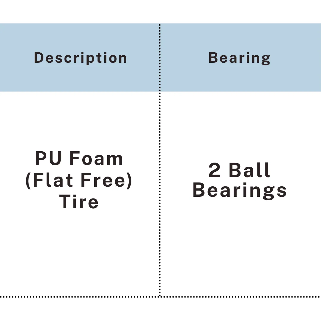 UP & UP Casters PU Foam Flat Free Tire with double ball bearings for smooth and maintenance free use