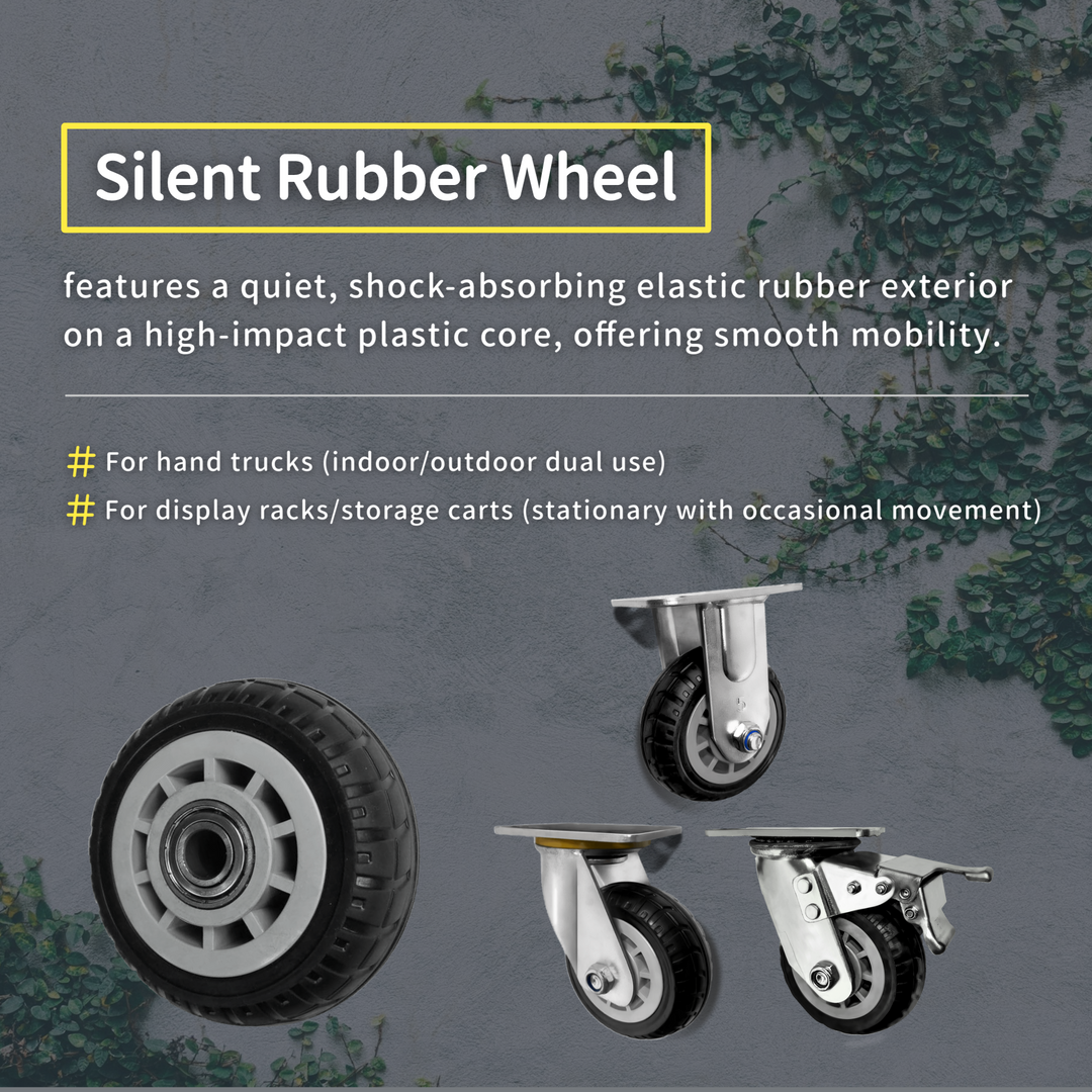 Outdoor Caster Wheels for Heavy Duty Use | Silent Rubber Casters | UP & UP