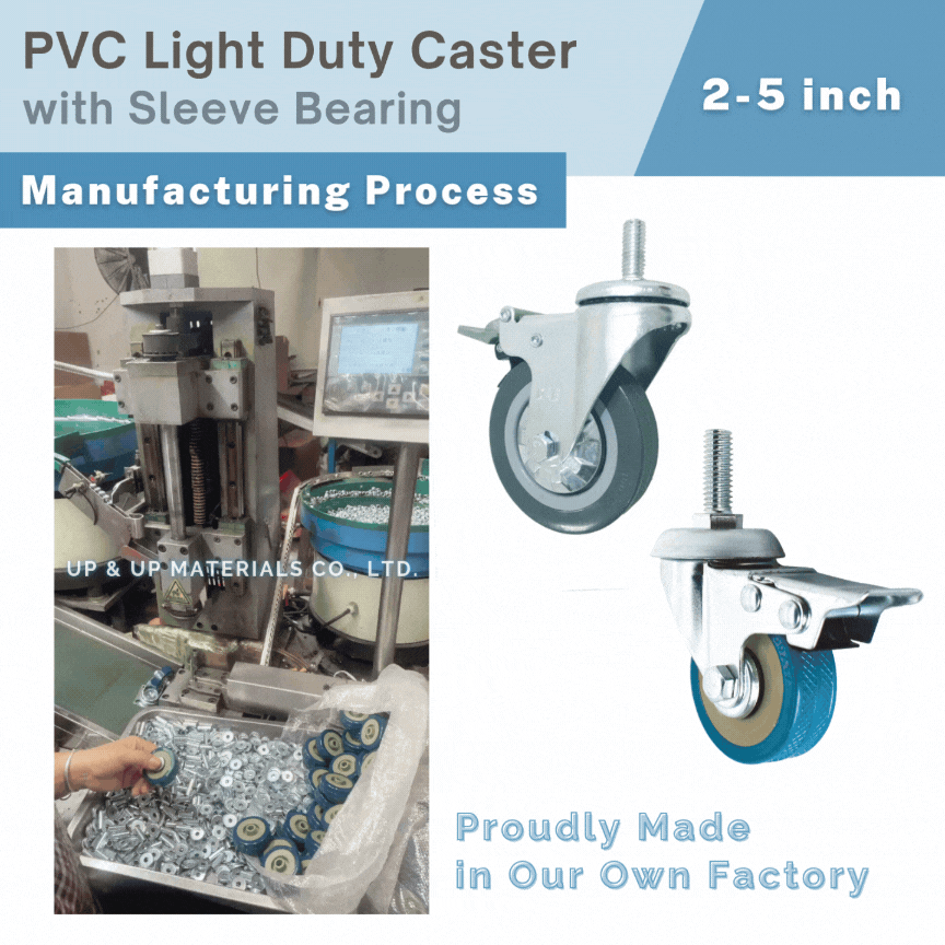 GR Series - PVC Light Duty Caster with Sleeve Bearing (2"-5") | Affordable Mobility Solutions – UP & UP Casters