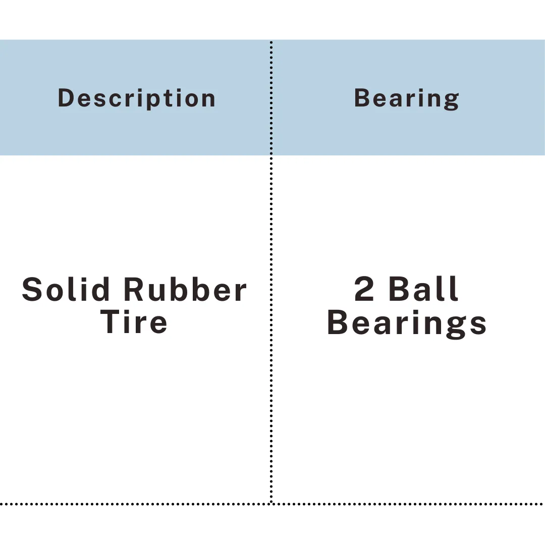 Durable solid rubber tire with double ball bearings for carts and wagons, UP&UP Casters