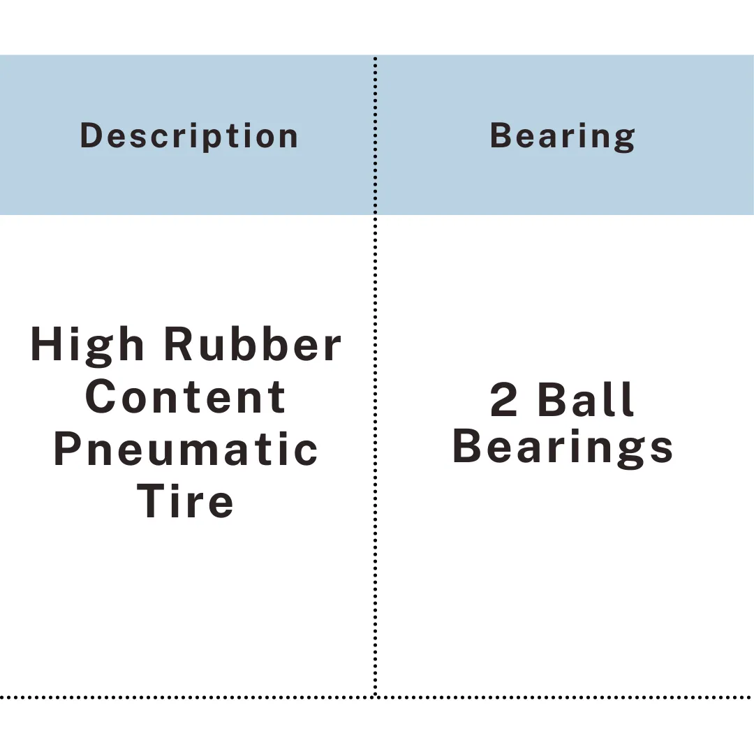 High rubber content pneumatic tire with double ball bearings for carts, UP&UP Casters