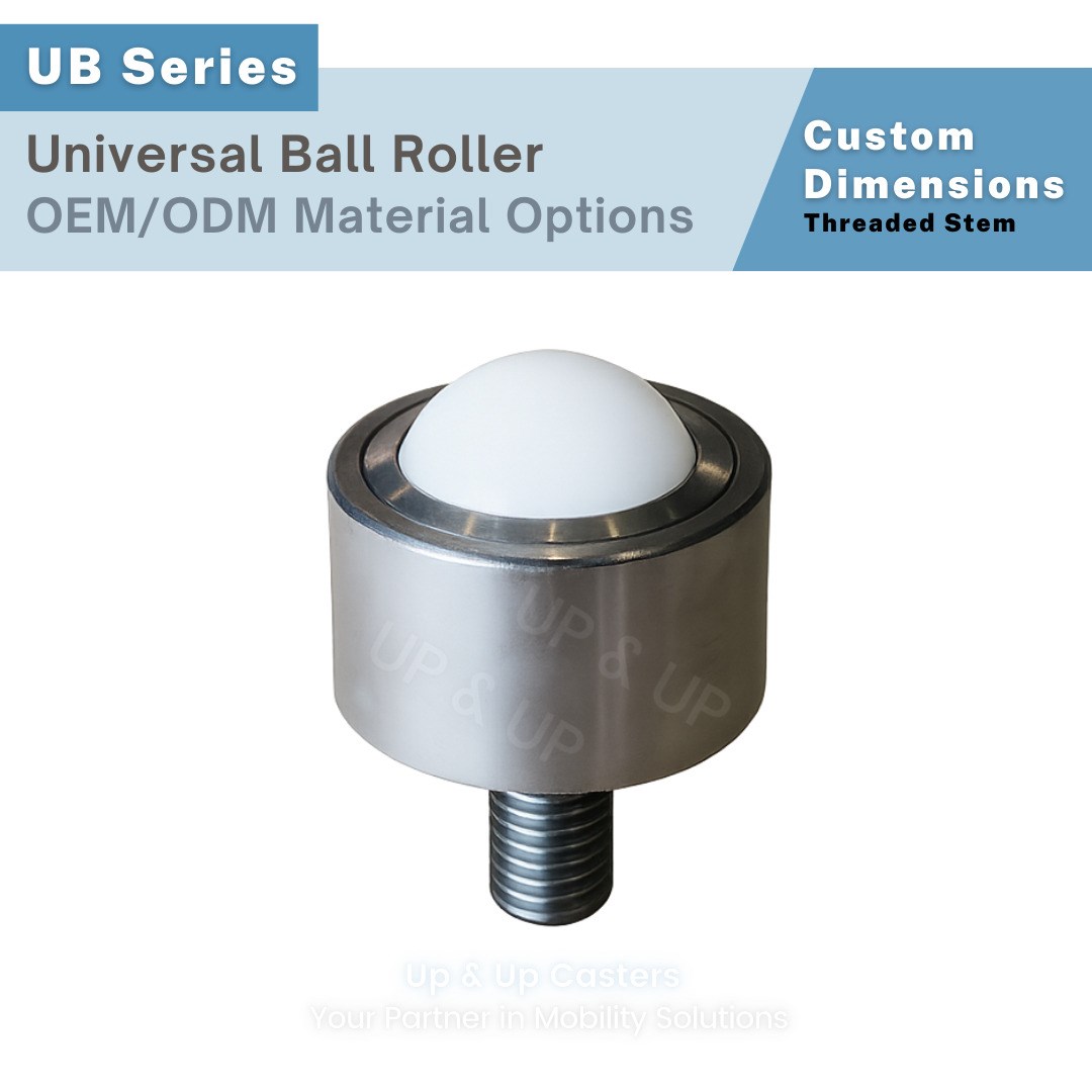Universal ball roller threaded stem type, carbon steel and stainless steel material options UP&UP Casters
