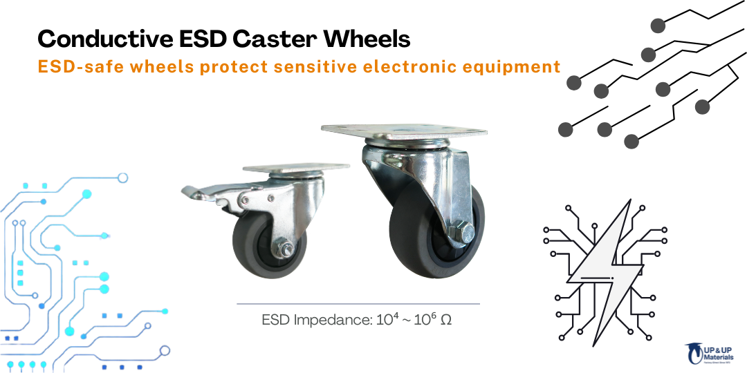 Conductive Casters (ESD Wheels) – Static Control Solutions for Industrial & Medical Use | UP & UP Materials