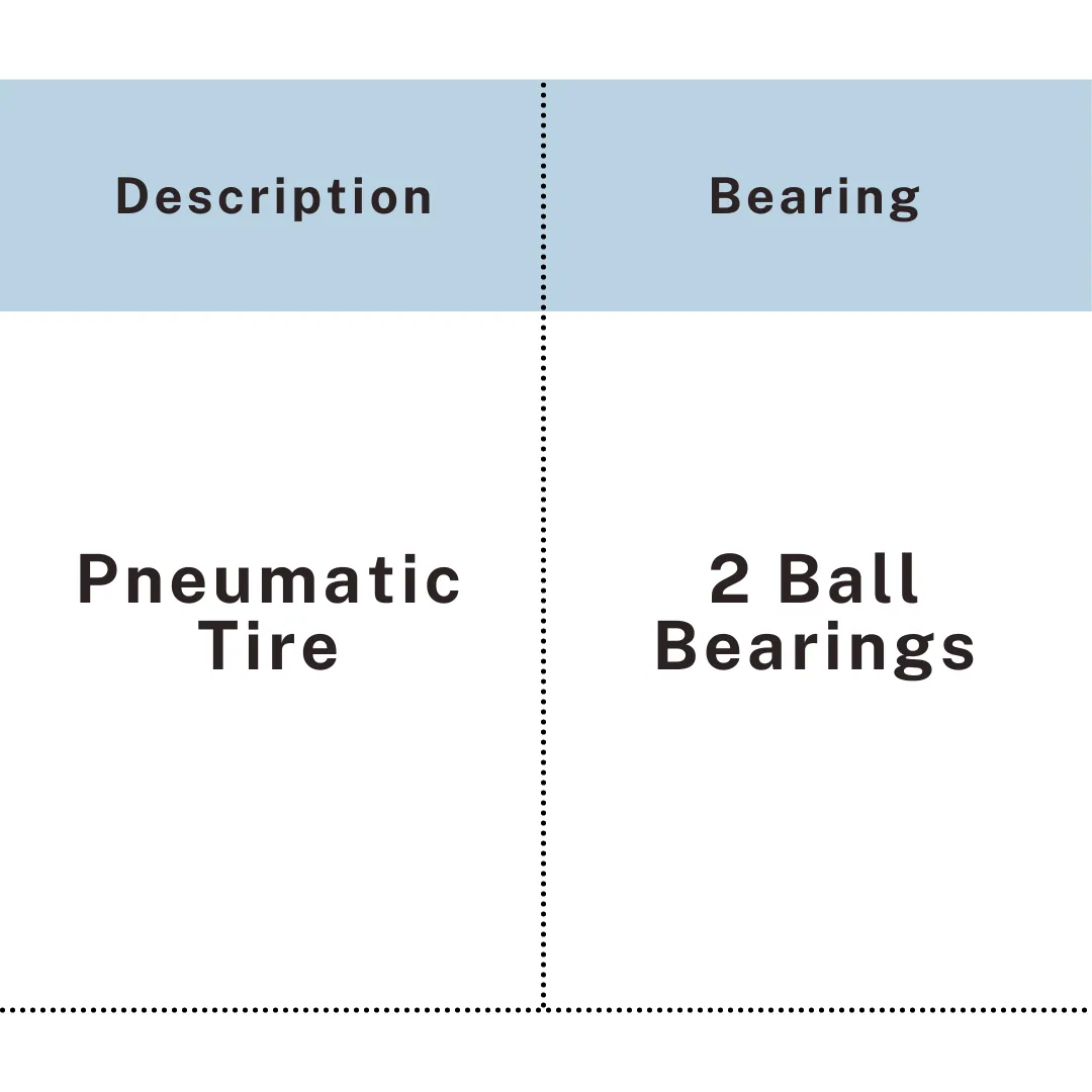 Pneumatic caster tire with double ball bearings for carts and trolleys, UP&UP Casters