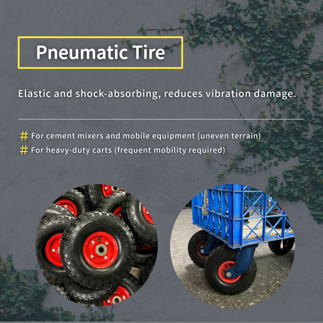 Outdoor Caster Wheels for Heavy Duty Use | Rubber Pneumatic Casters | UP & UP