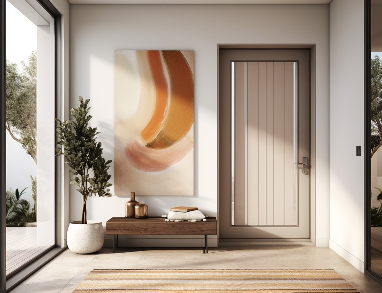 玄關擺放植物不僅能增添生氣，還能改善風水，帶來好運氣。