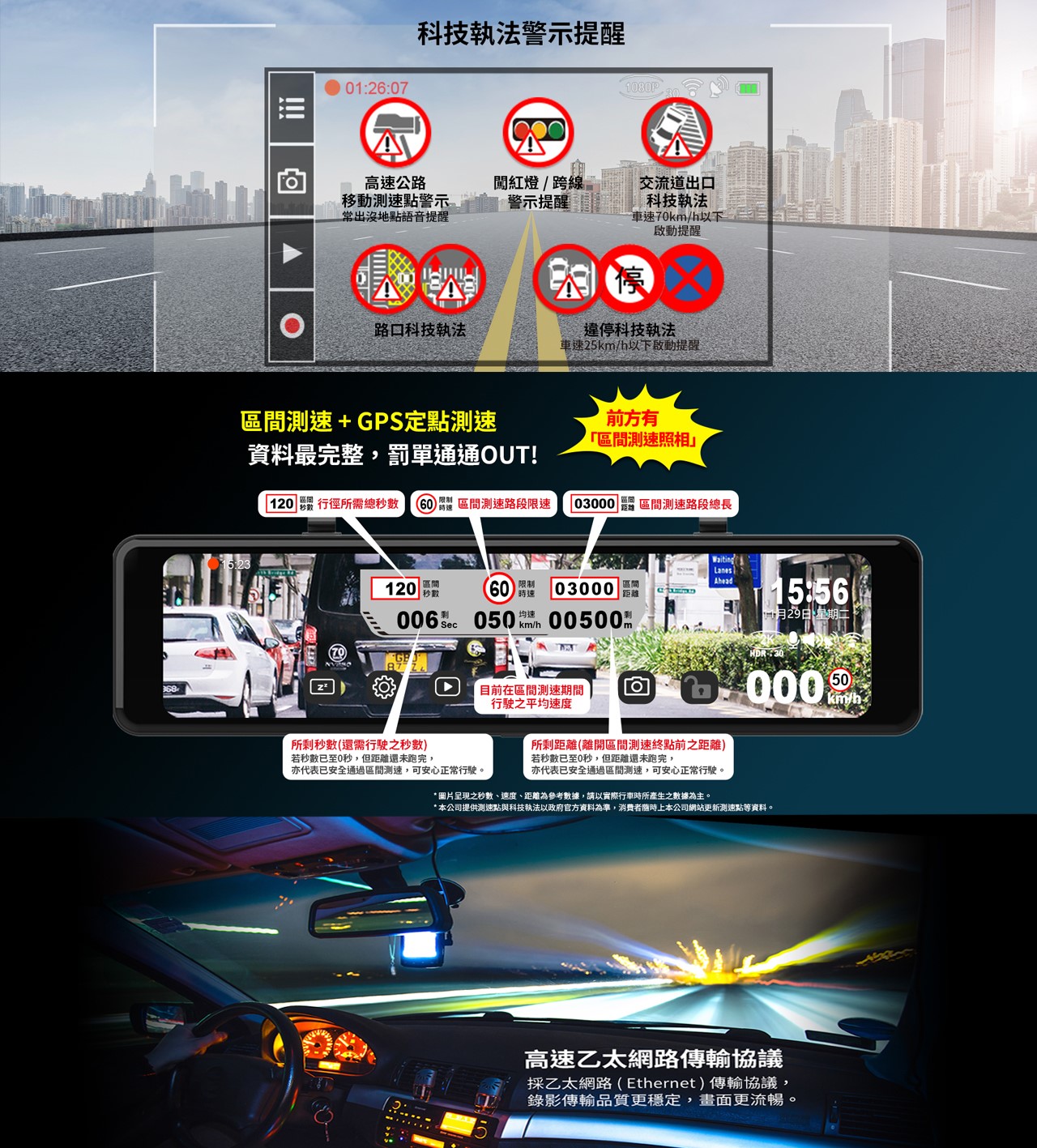 快譯通 S86 WiFi 前後 2K+HDR 電子後視鏡