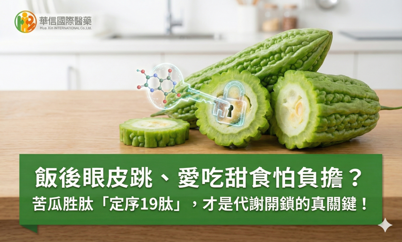 飯後眼皮跳、愛吃甜食怕負擔？「專利定序19肽」苦瓜胜肽，才是代謝開鎖的真關鍵！