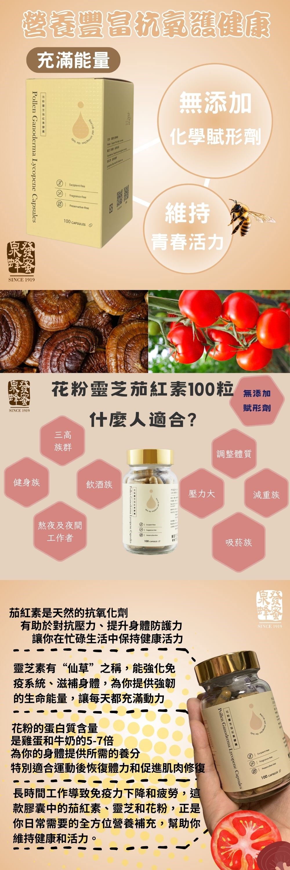 花粉靈芝茄紅素膠囊